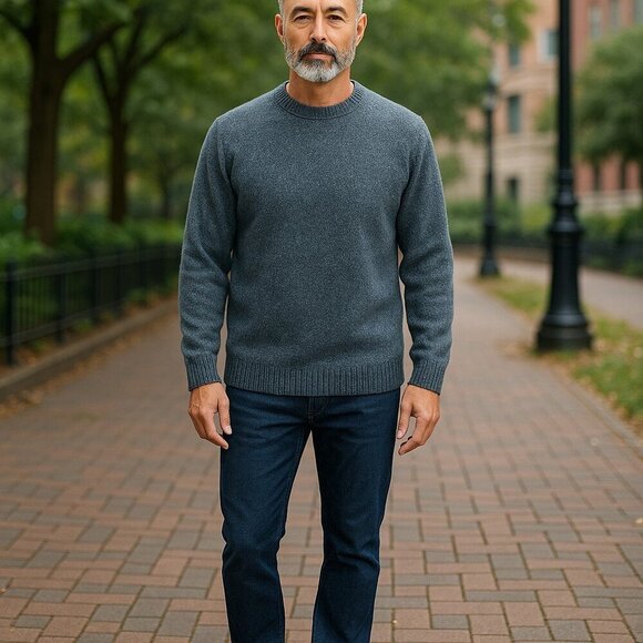 Arnys Paris Wool Sweater Knit Blue Men's XL - Picture 1 of 5